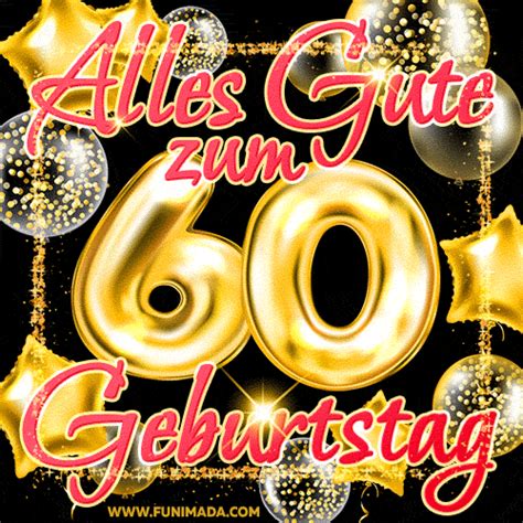 Alles Gute zum 60. Geburtstag! Animiertes GIF mit 3D。